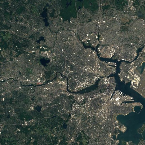 Satellite view of Cambridge, Massachusetts