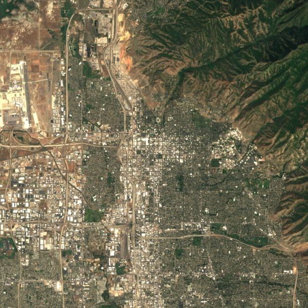Satellite view of Salt Lake City, Utah